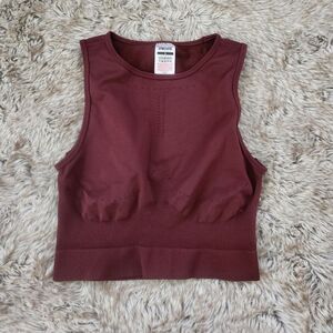 Gymshark Sweat Seamless Midi‎ Tank Maroon Size Small